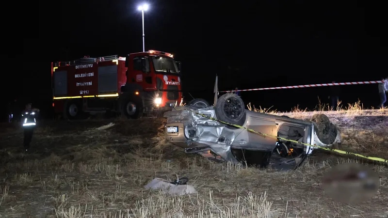 Nevşehir'de Feci Kaza! Otomobil Tarlaya Uçtu: 2 Ölü, 1 Yaralı