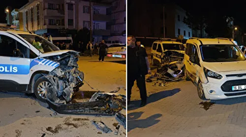 Bursa'da Flaş Kaza! Polis Aracı ve Hafif Ticari Araç Çarpıştı!