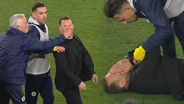 Mourinho'dan Şok Hareket! Okan Buruk'un Burnunu Sıkıp Yere Serdi!