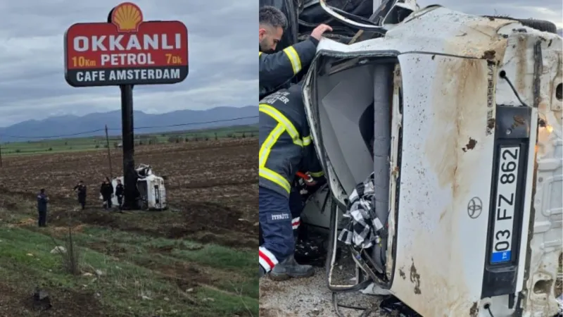 Afyon'da Feci Kaza! Sürücü Totem Direğine Çarparak Can Verdi