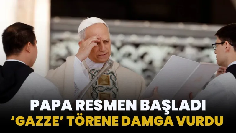 Papa resmen göreve başladı! Törene Gazze mesajı damga vurdu