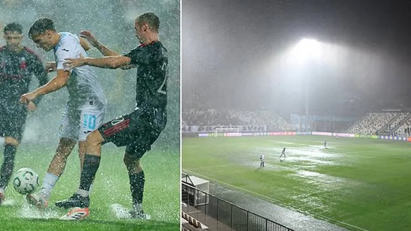 Rijeka - Sparta Prag maçına şiddetli yağış ve fırtına engeli