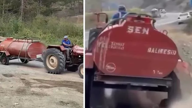 Lastiği Patladı, Ormana Su Taşıdı! İşte Türk'ün Dayanışması